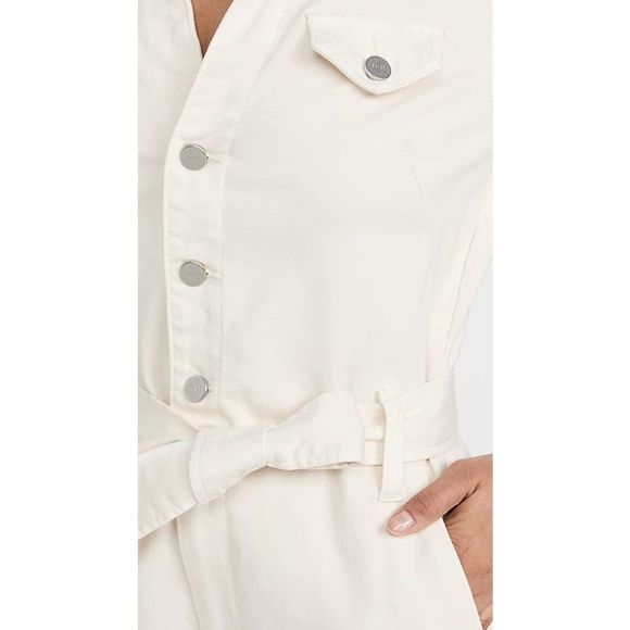 PAIGE Anessa Puff Sleeve Jumpsuit in Quartz Sand NWT size 10 - Picture 4 of 16